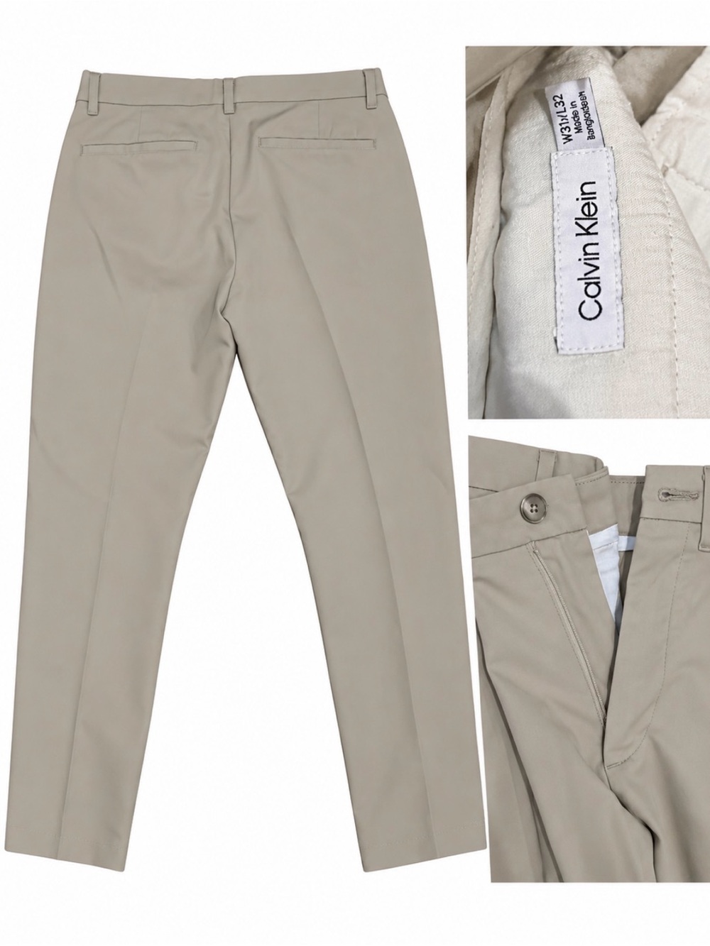 Men’s Calvin Klein Slim-Fit Dress Pants in Beige